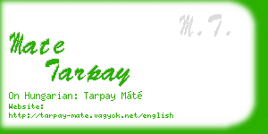 mate tarpay business card